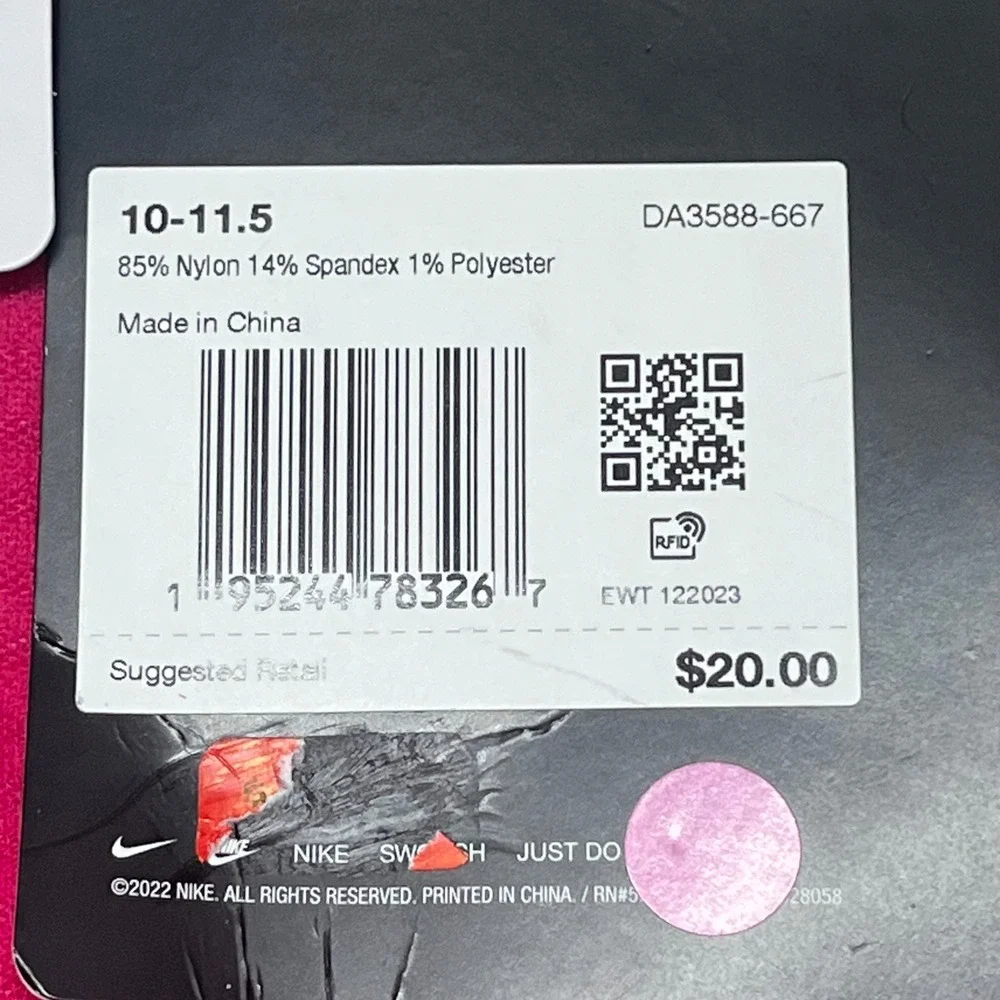 2 pair Nike Spark Ankle Running Socks Men 10-11.5 Dri Fit Lightweight Pink White
